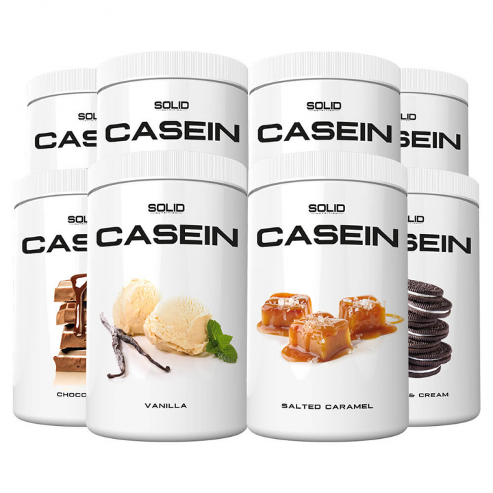 8 x SOLID Nutrition Casein, 750 g i gruppen Kosttillskott & Livsmedel / Proteinpulver / Kaseinprotein hos Tillskottsbolaget (SOLID86366)