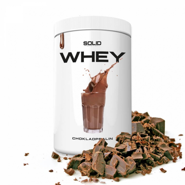 SOLID Nutrition Whey, 750 g (Chocolate) i gruppen Kosttillskott & Livsmedel / Proteinpulver / Vassleprotein / Whey protein hos Tillskottsbolaget (SOLIDOBOY)