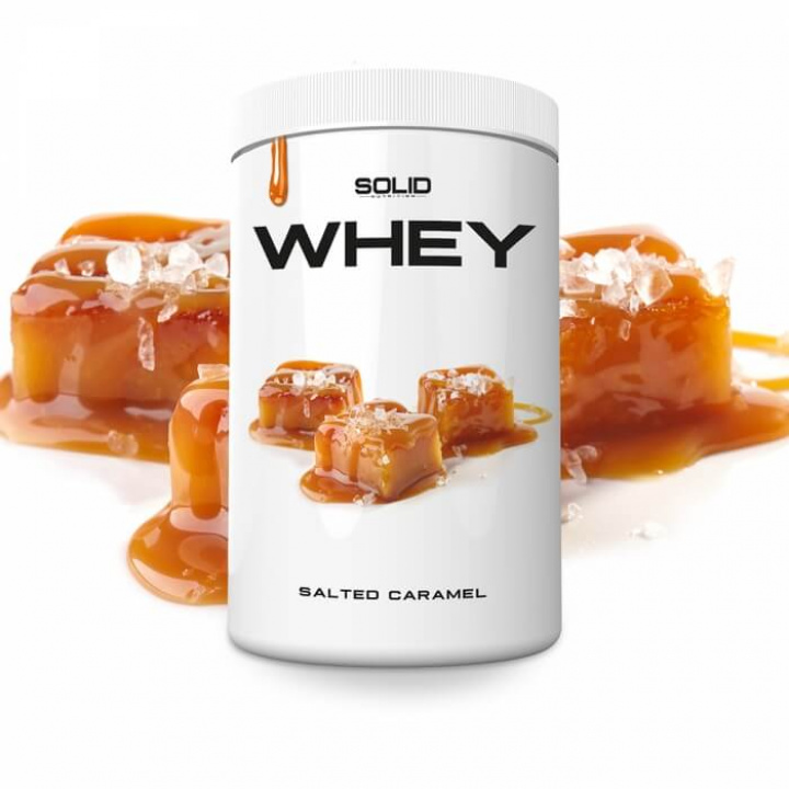 SOLID Nutrition Whey, 750 g (Salted Caramel) i gruppen Kosttillskott & Livsmedel / Proteinpulver / Vassleprotein / Whey protein hos Tillskottsbolaget (SOLIDWHEY-5)