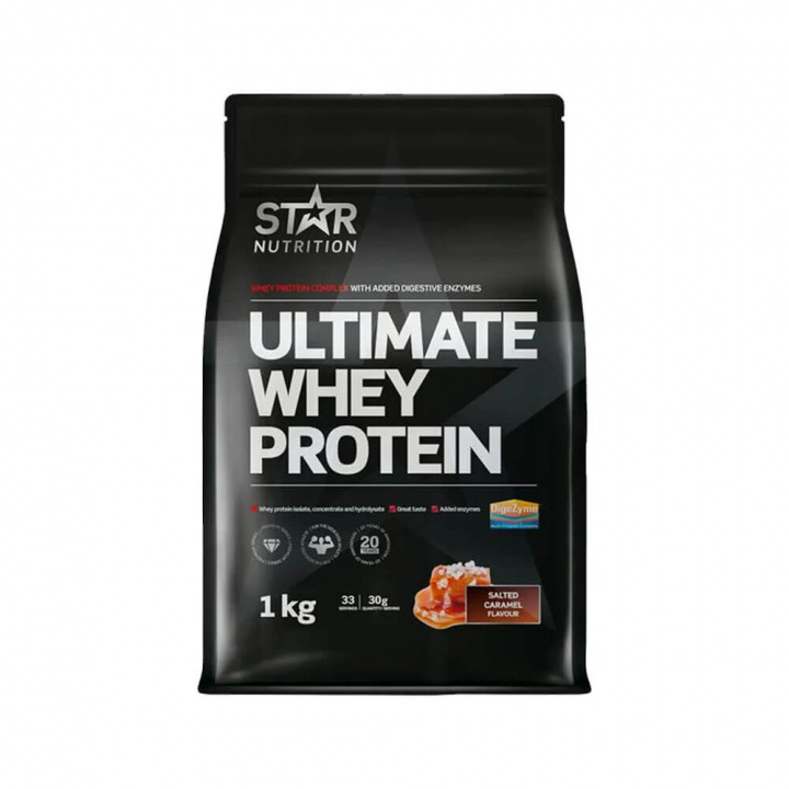 Star Nutrition Ultimate Whey Protein, 1 kg (Salted Caramel) i gruppen Kosttillskott & Livsmedel / Proteinpulver / Vassleprotein / Whey protein hos Tillskottsbolaget (STAR023-4)