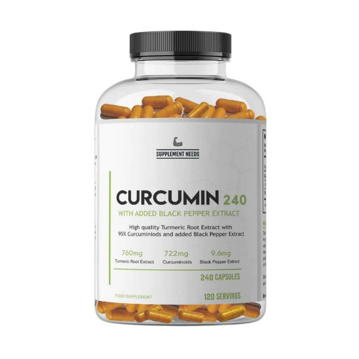 Supplement Needs Curcumin with Black Pepper Extract, 240 caps i gruppen Kosttillskott & Livsmedel / Hälsokost / Curcumin hos Tillskottsbolaget (SUPPNEEDS6347)