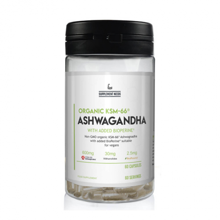 Supplement Needs Ashwagandha Organic KSM-66, 60 caps i gruppen Kosttillskott & Livsmedel / Hälsokost / Adaptogener hos Tillskottsbolaget (SUPPNEEDS7532)