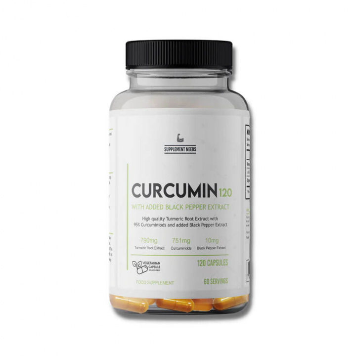 Supplement Needs Curcumin with Black Pepper Extract, 120 caps i gruppen Kosttillskott & Livsmedel / Hälsokost / Curcumin hos Tillskottsbolaget (SUPPNEEDS753)