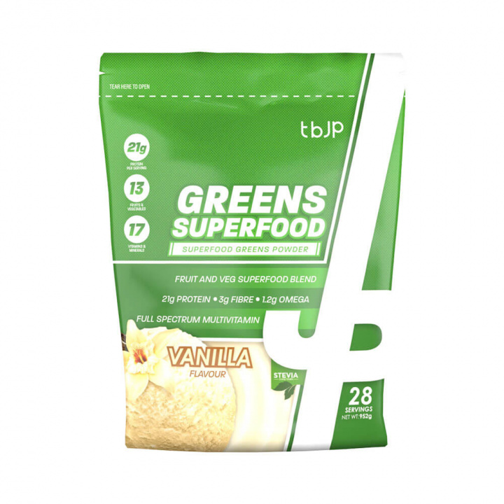 Trained By JP Superfood Greens, 952 g i gruppen Kosttillskott & Livsmedel / Hälsokost / Superfoods hos Tillskottsbolaget (TBJP7312)