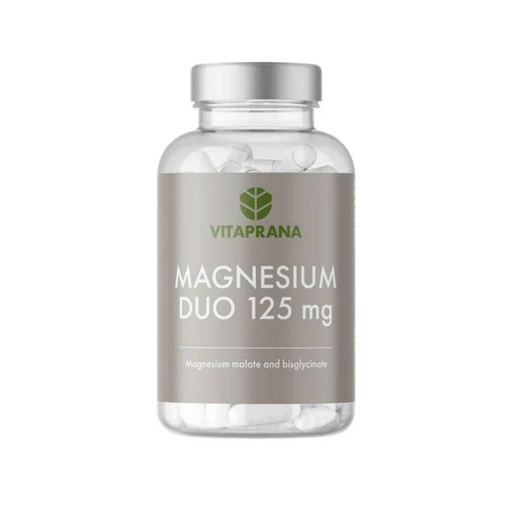 Vitaprana Magnesium Duo 125 mg, 100 caps i gruppen Kosttillskott & Livsmedel / Mineraler / Magnesium hos Tillskottsbolaget (VITAPRANA6722)